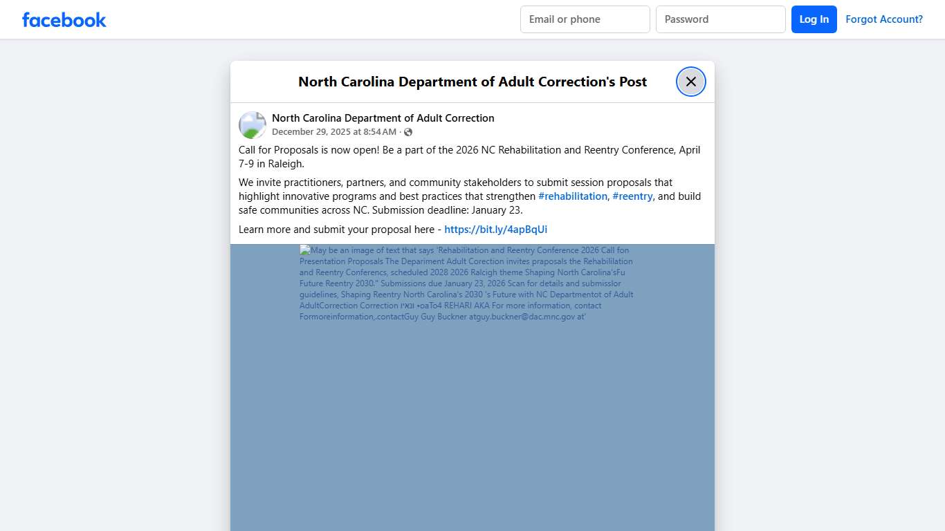Call for... - North Carolina Department of Adult Correction | Facebook